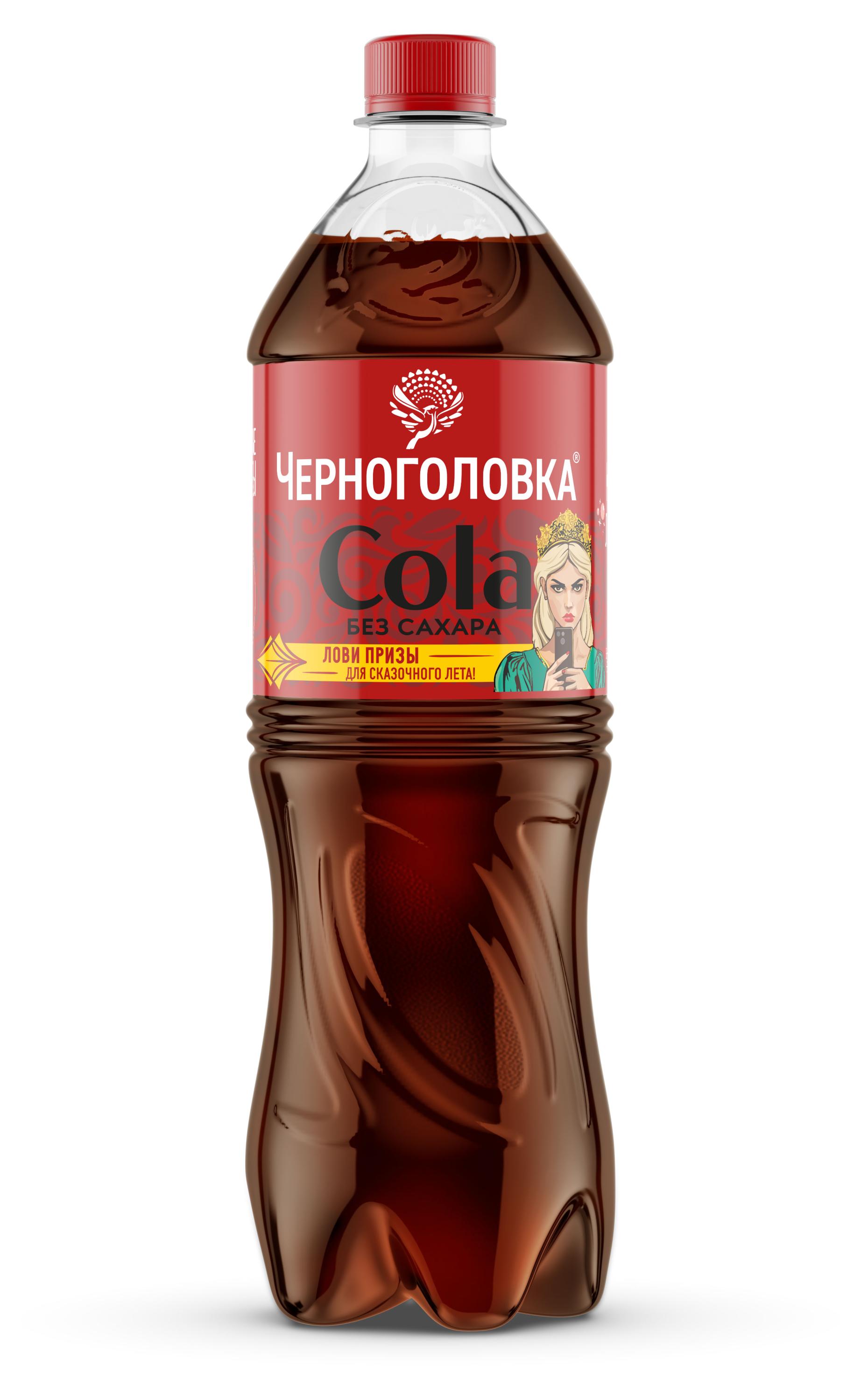 Изображение товара Напиток газированный «Черноголовка» Кола без сахара, 1 л