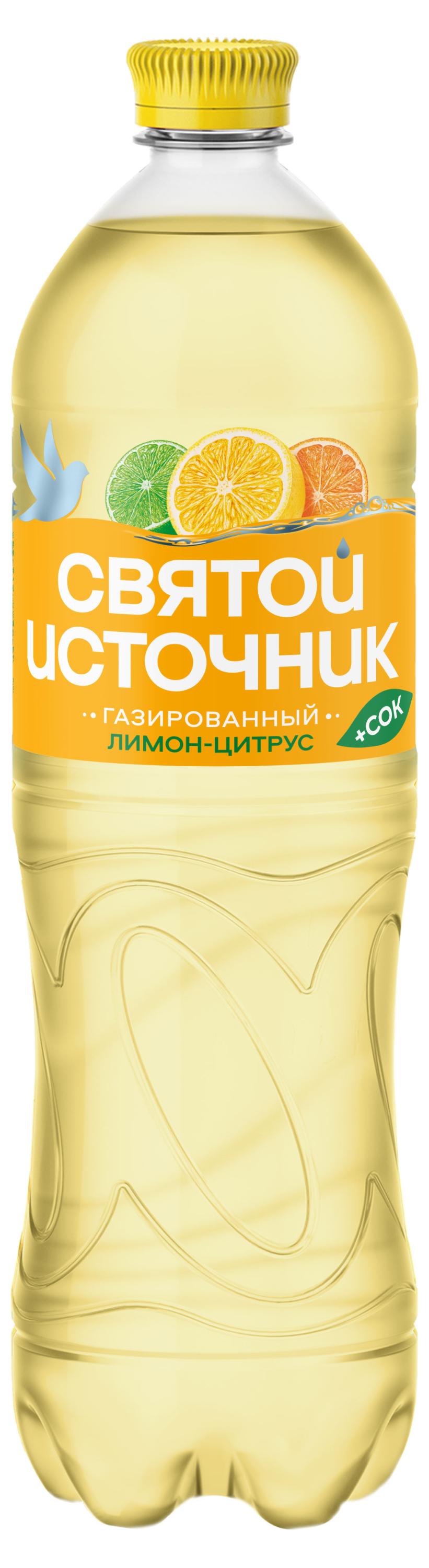 

Вода питьевая Святой Источник газированная с соком лимона, 1 л