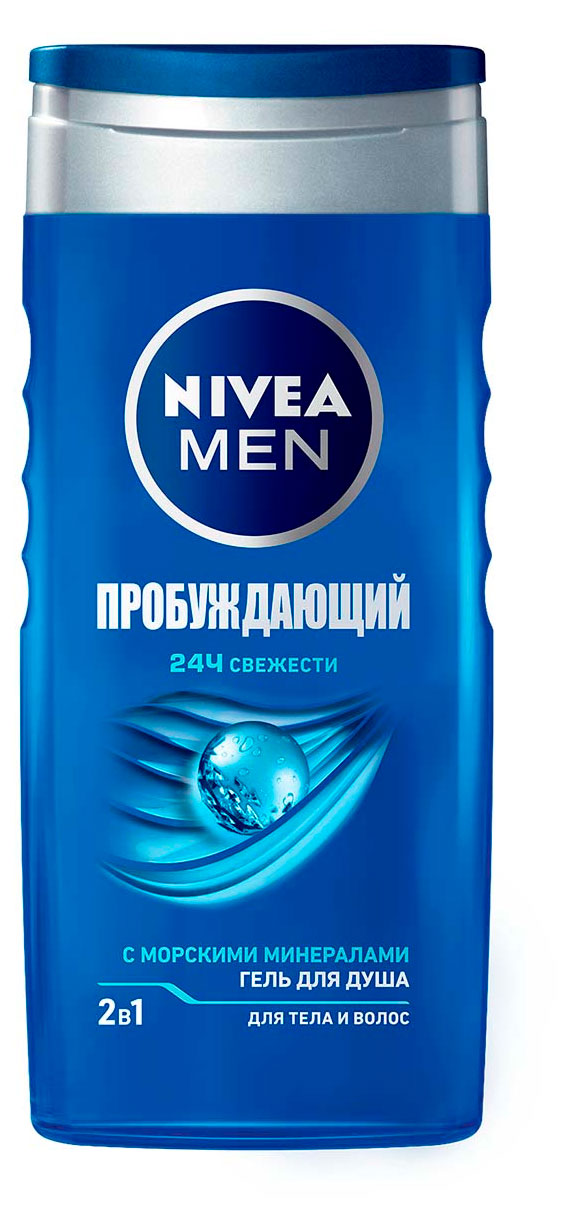 Изображение товара Гель для душа мужской NIVEA MEN 2в1 Пробуждающий для тела и волос с морскими минералами, 250 мл