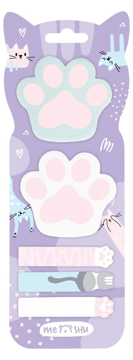 

Флажки-закладкии самоклеящиеся Meshu Paws 5 цветов, 20 л