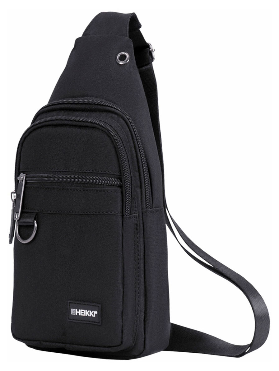 

Рюкзак HEIKKI Drive школьный, студенческий однолямочный черный, 2 л