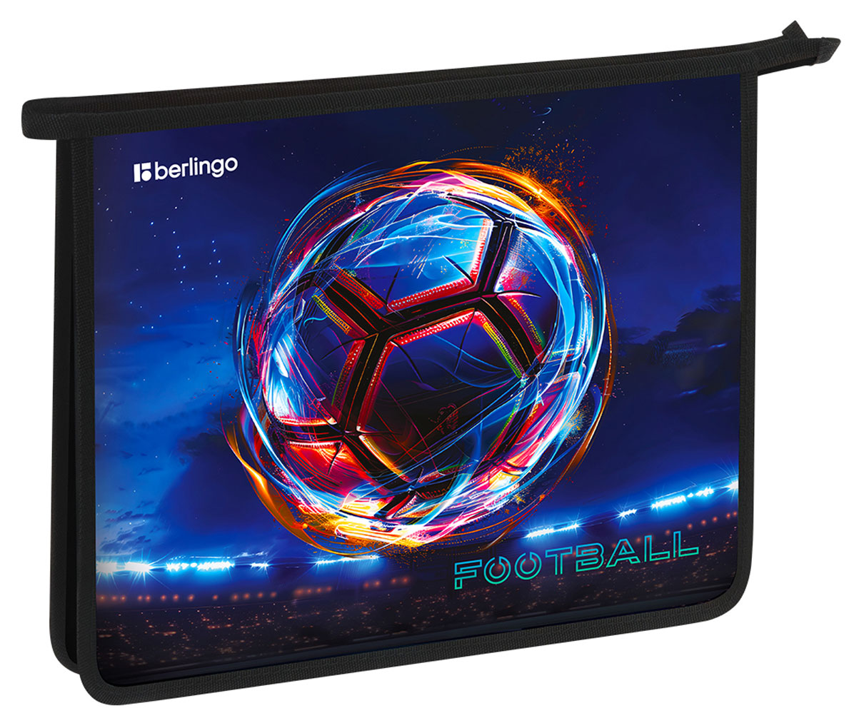 

Папка для тетрадей на молнии Berlingo Cyber Football 1 отделение пластиковая, А5