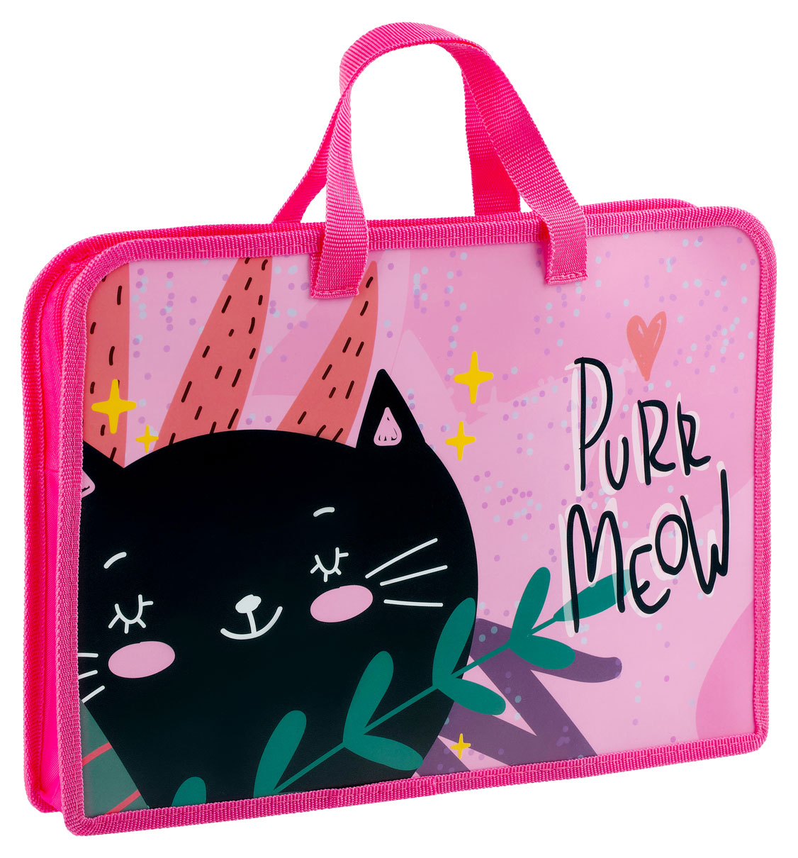 

Папка с ручками на молнии ArtSpace Purr Meow пластиковая, А4