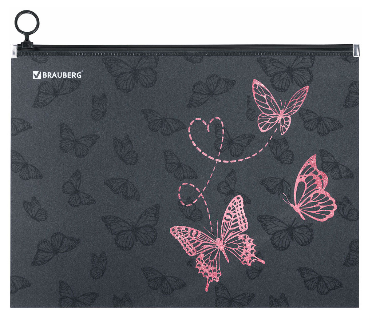 

Папка для тетрадей BRAUBERG Neon butterflies 1 отделение пластик A4