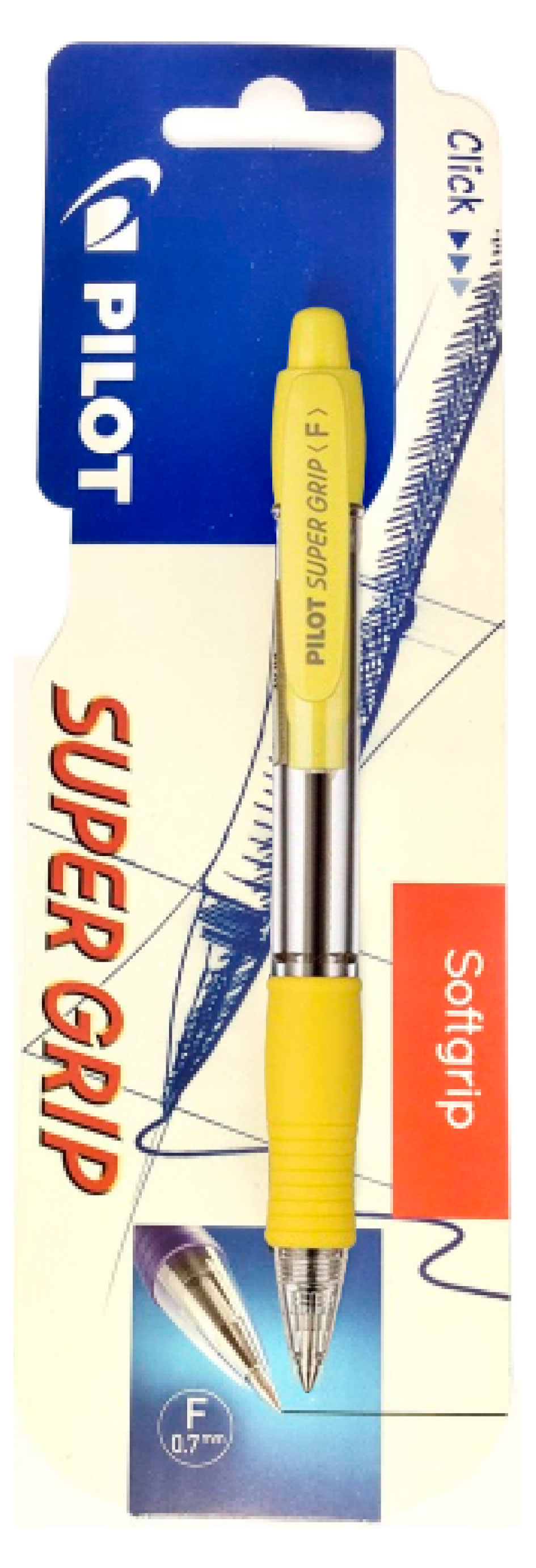 

Ручка шариковая Pilot Super Grip BPGP-10R-F желтый корпус, синяя