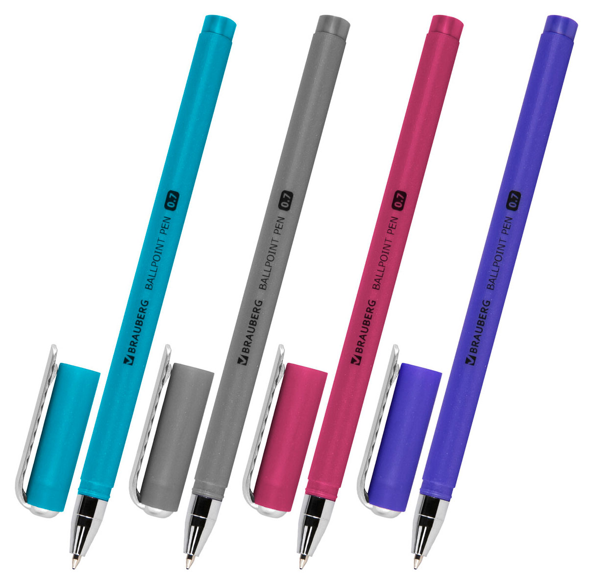 

Ручка шариковая BRAUBERG Soft Touch Stick Metallic синяя 0,7 мм, 1 шт в ассортименте