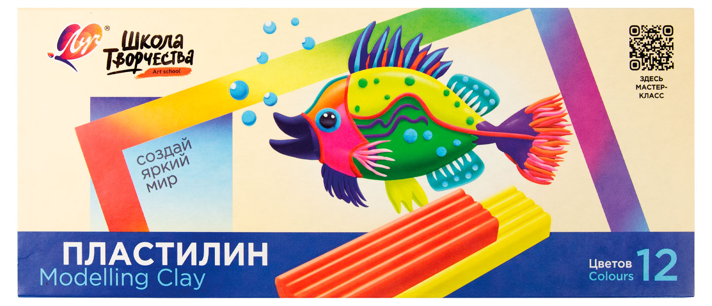 

Пластилин Луч Школа творчества, 12 цветов
