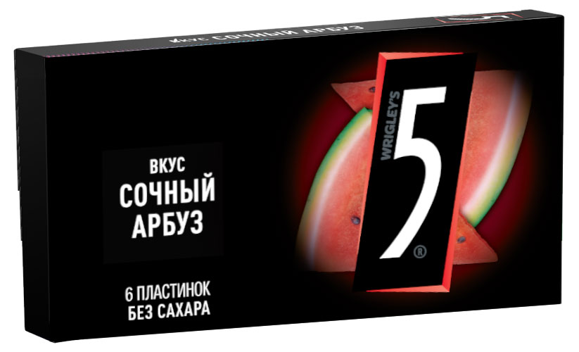 

Жевательная резинка Five сочный арбуз без сахара, 15,6 г