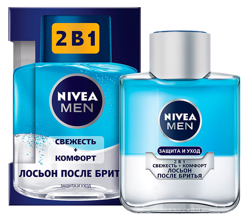 

Лосьон после бритья NIVEA MEN 2в1 Защита и уход: свежесть + комфорт, 100 мл