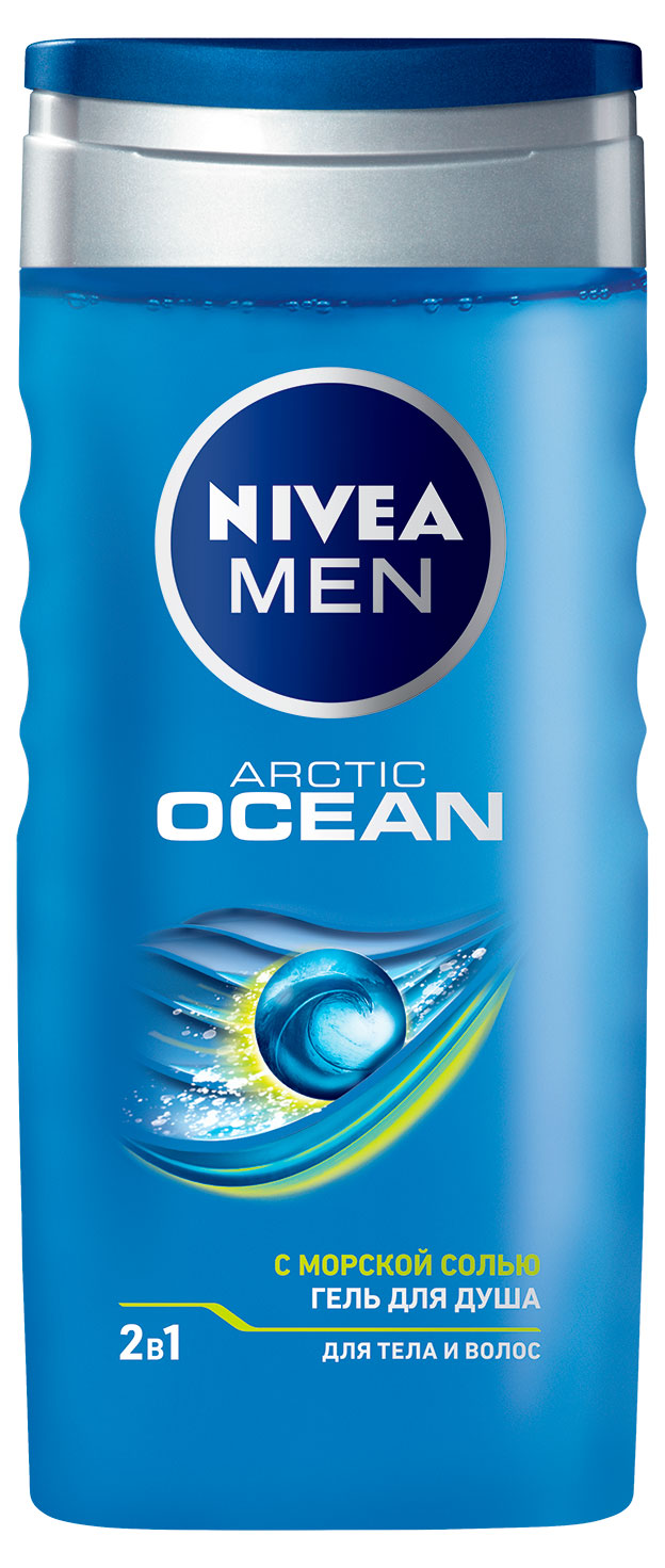 

Гель для душа мужской NIVEA MEN 2в1 Arctic OCEAN для тела и волос с морской солью, 250 мл