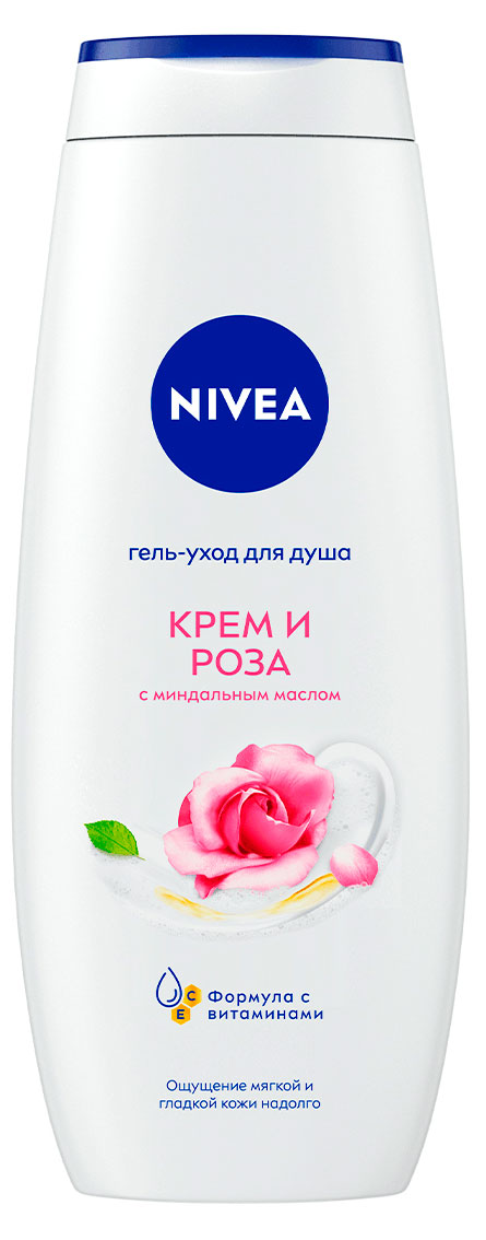 

Гель-уход для душа NIVEA Крем и роза ухаживающий с маслом миндаля, 500 мл