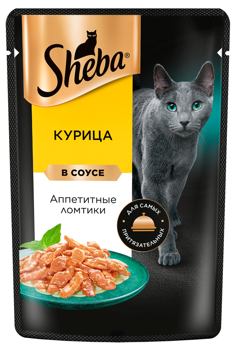 

Влажный корм для кошек Sheba Ломтики в соусе с курицей, 75г