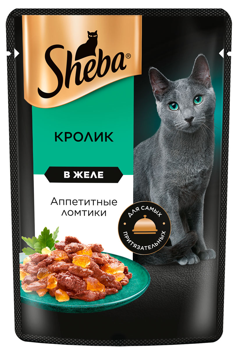 

Влажный корм для кошек Sheba Ломтики в желе с кроликом, 75г