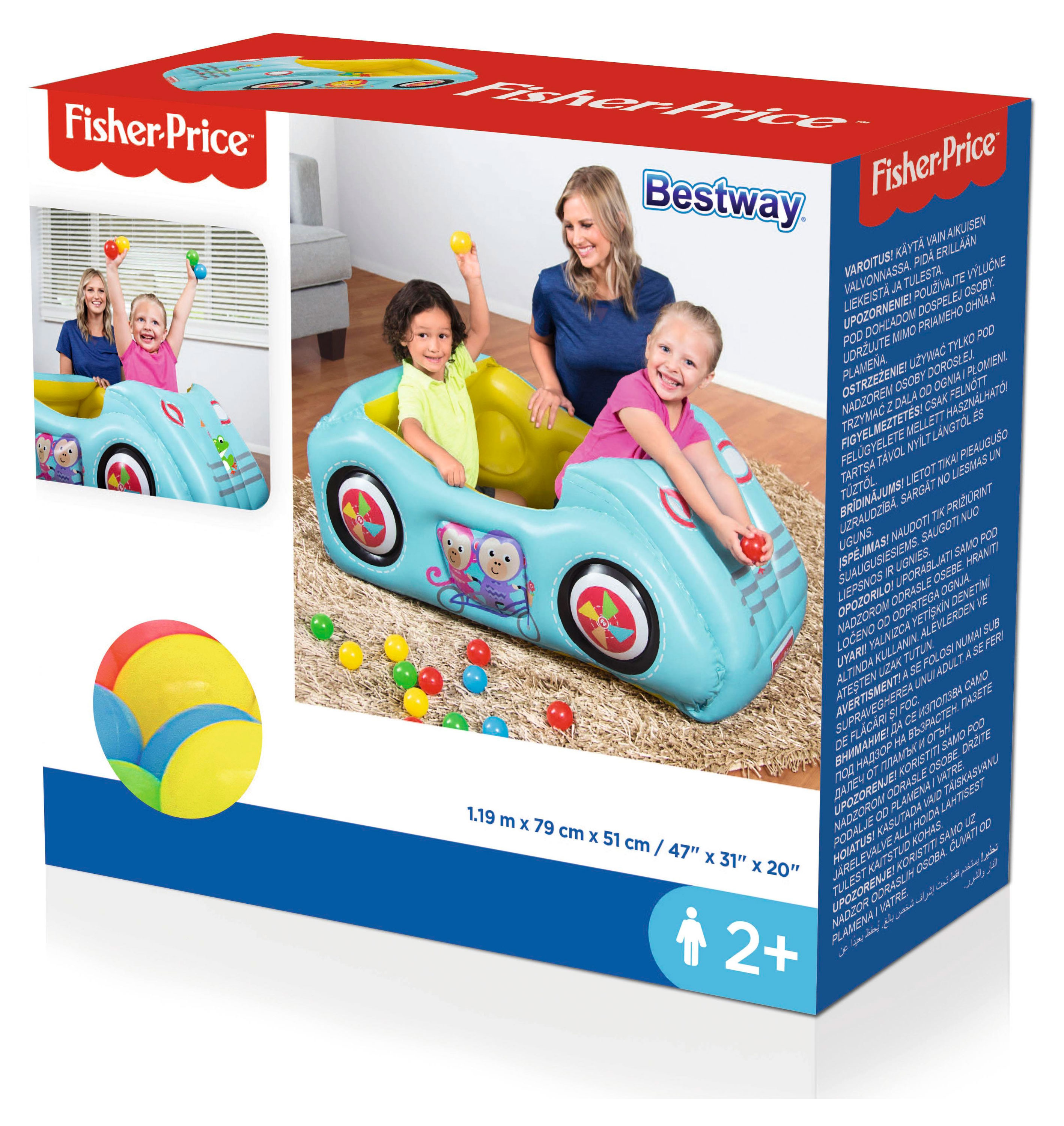 

Надувной манеж BESTWAY Fisher-Price Race Car Ball Pit, 1,19м x 79см x 51см