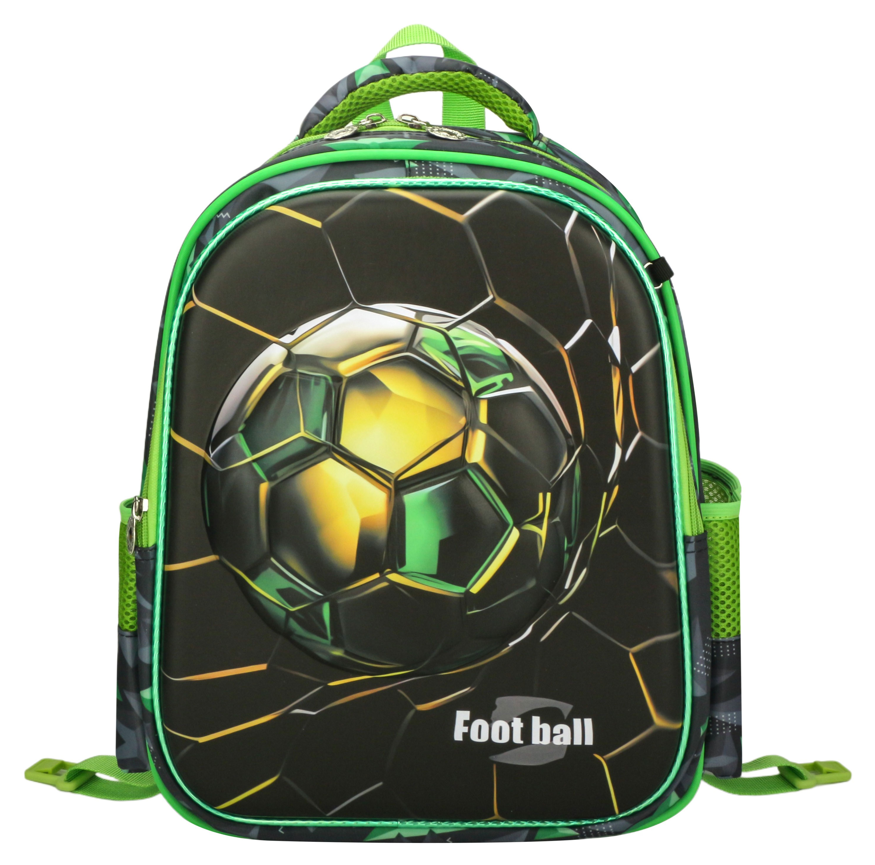 

Рюкзак школьный для мальчика Foot ball черно-зеленый, 1 шт