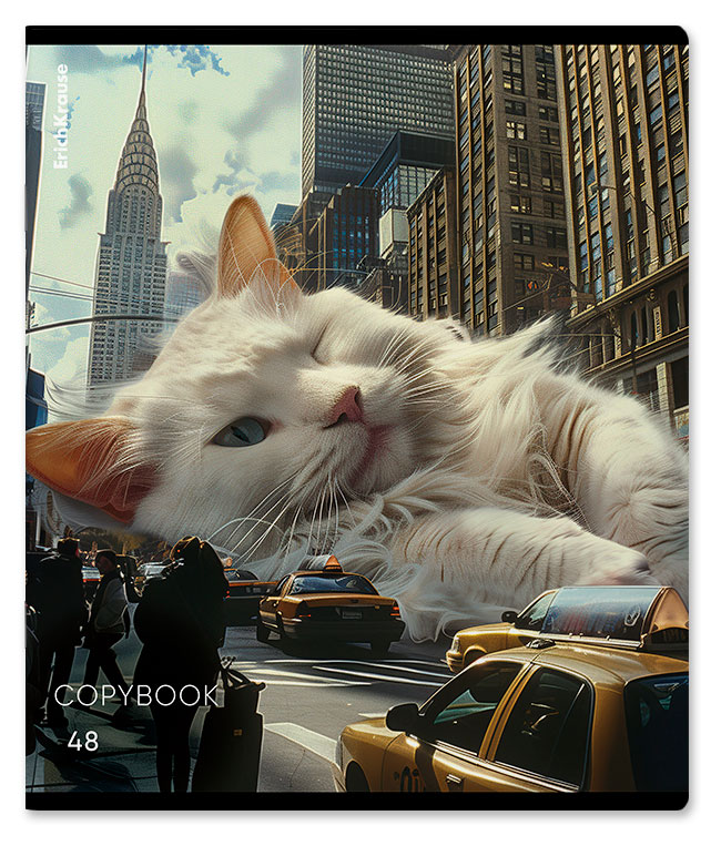 

Тетрадь ErichKrause Big City Cats в клетку А5, 48 л в ассортименте
