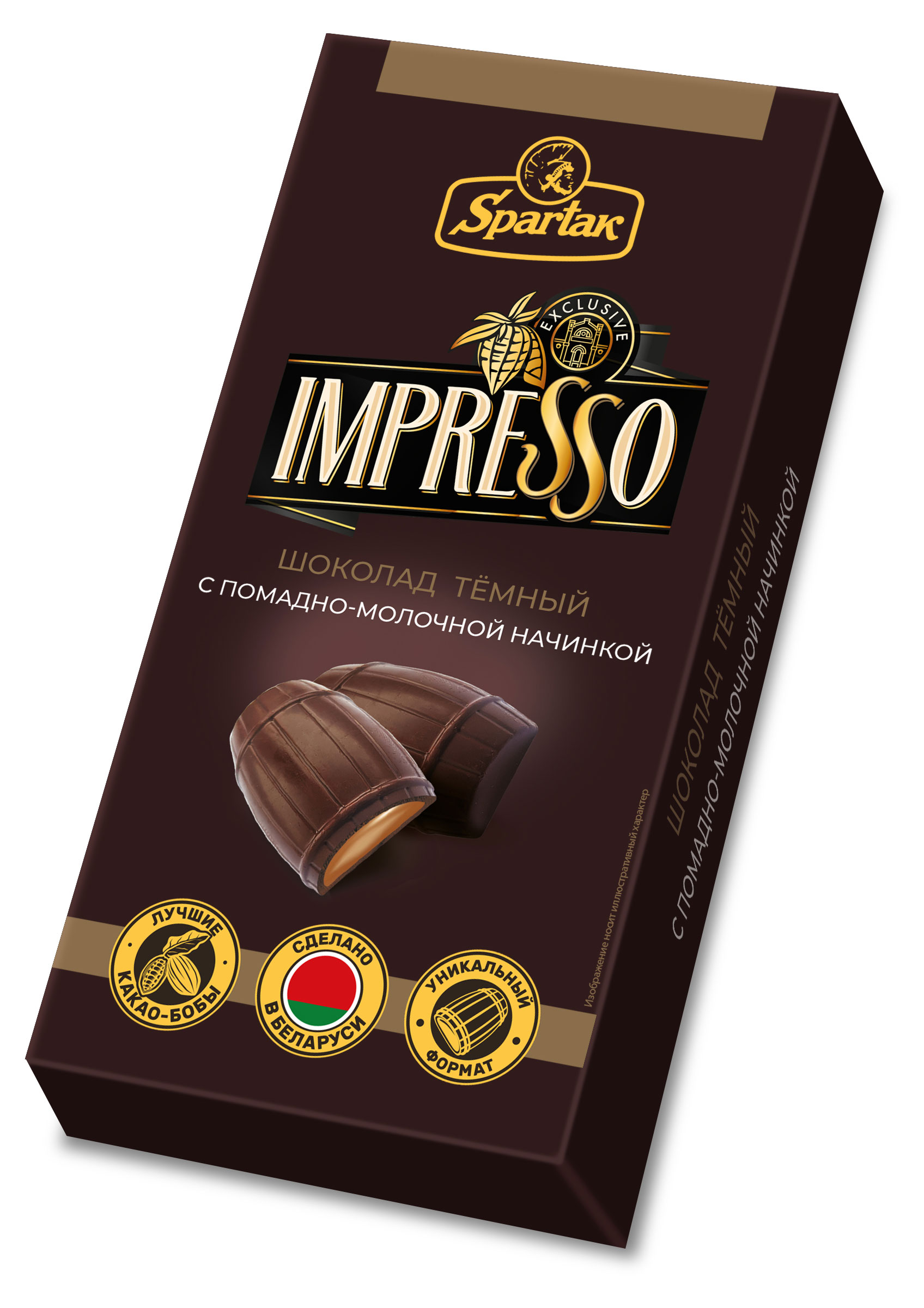 

Шоколад темный Impresso с помадно-молочной начинкой, 141 г