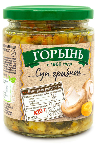 

Суп грибной Горынь, 420 г
