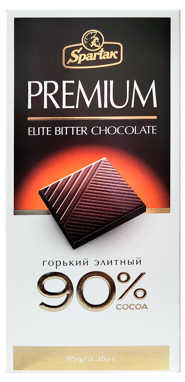 

Шоколад Спартак Premium горький-элитный 90%, 95 г