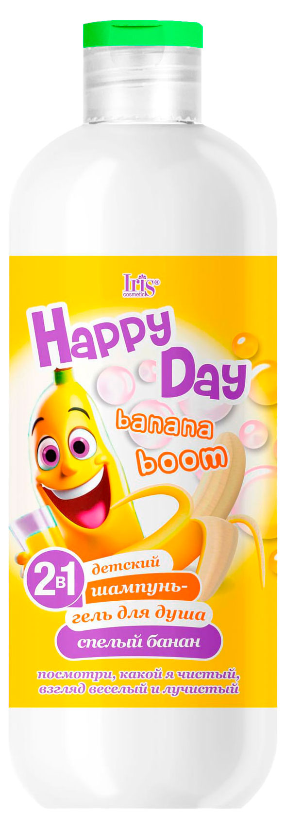 

Шампунь-гель для душа Iris детский 2в1 Happy Day спелый банан, 500 мл