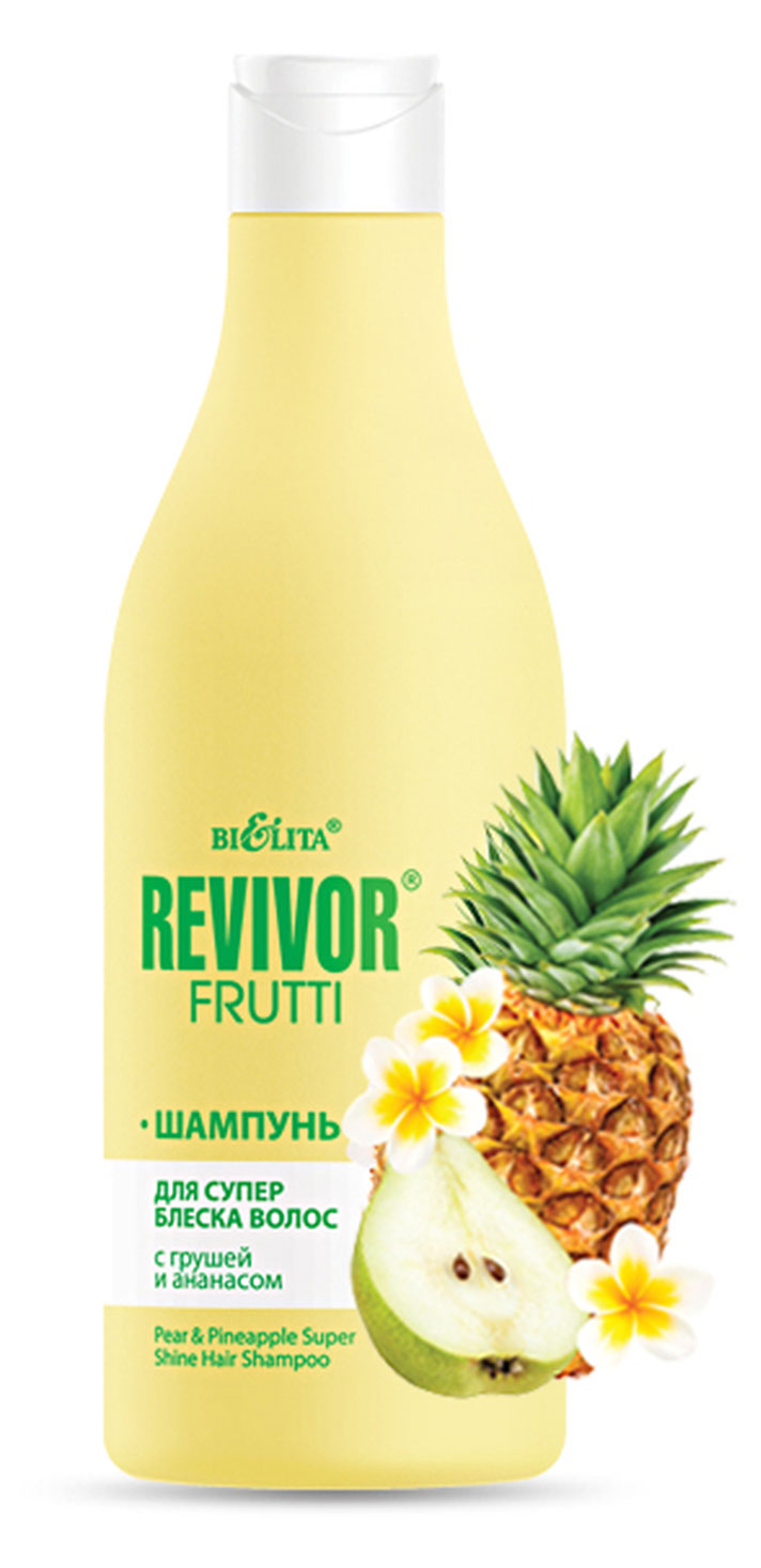 

Шампунь Белита Revivor Frutti для суперблеска волос с грушей и ананасом, 500мл