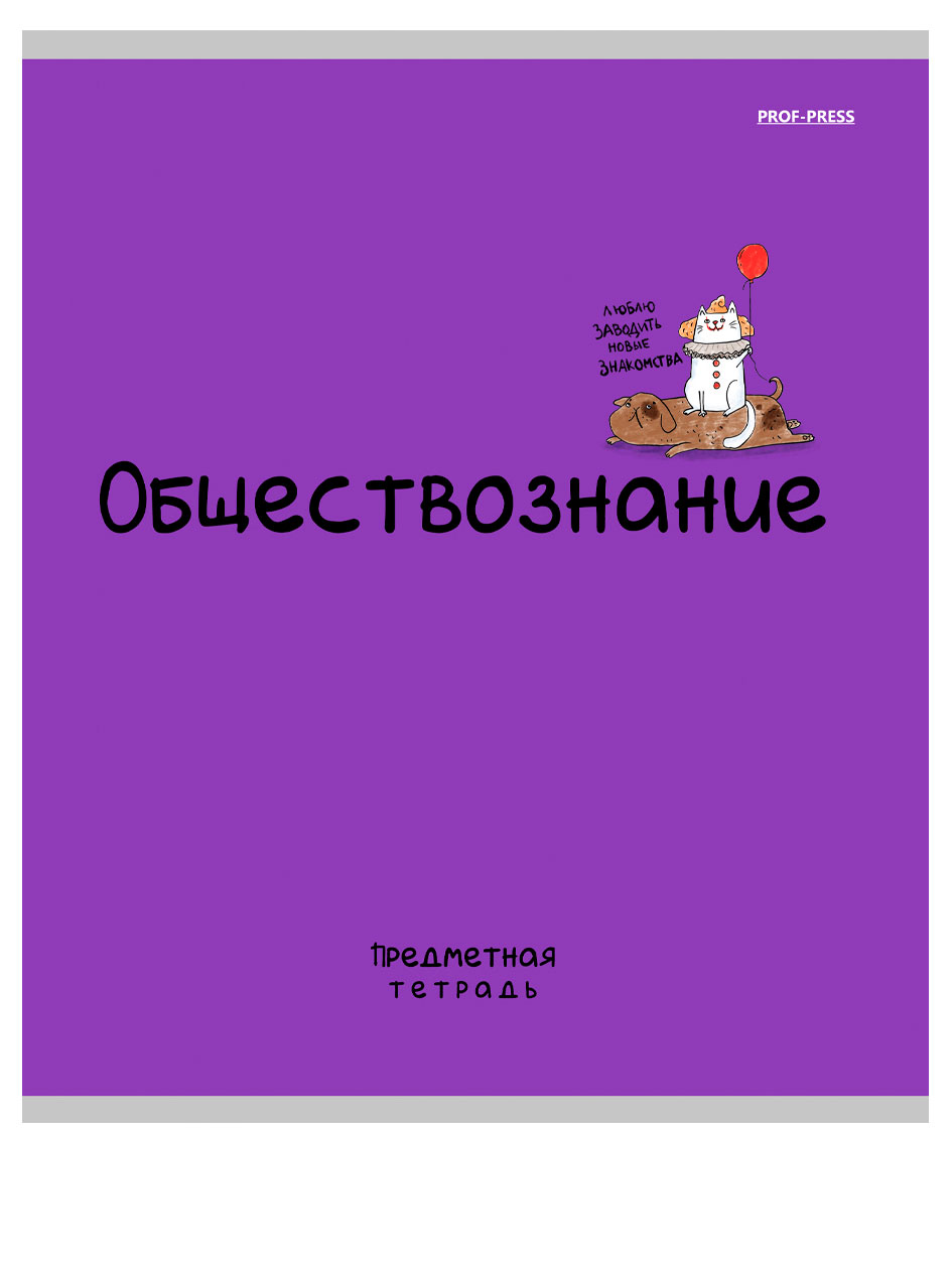 

Тетрадь предметная Prof-Press Mini friends Обществознание в клетку А5, 48 л