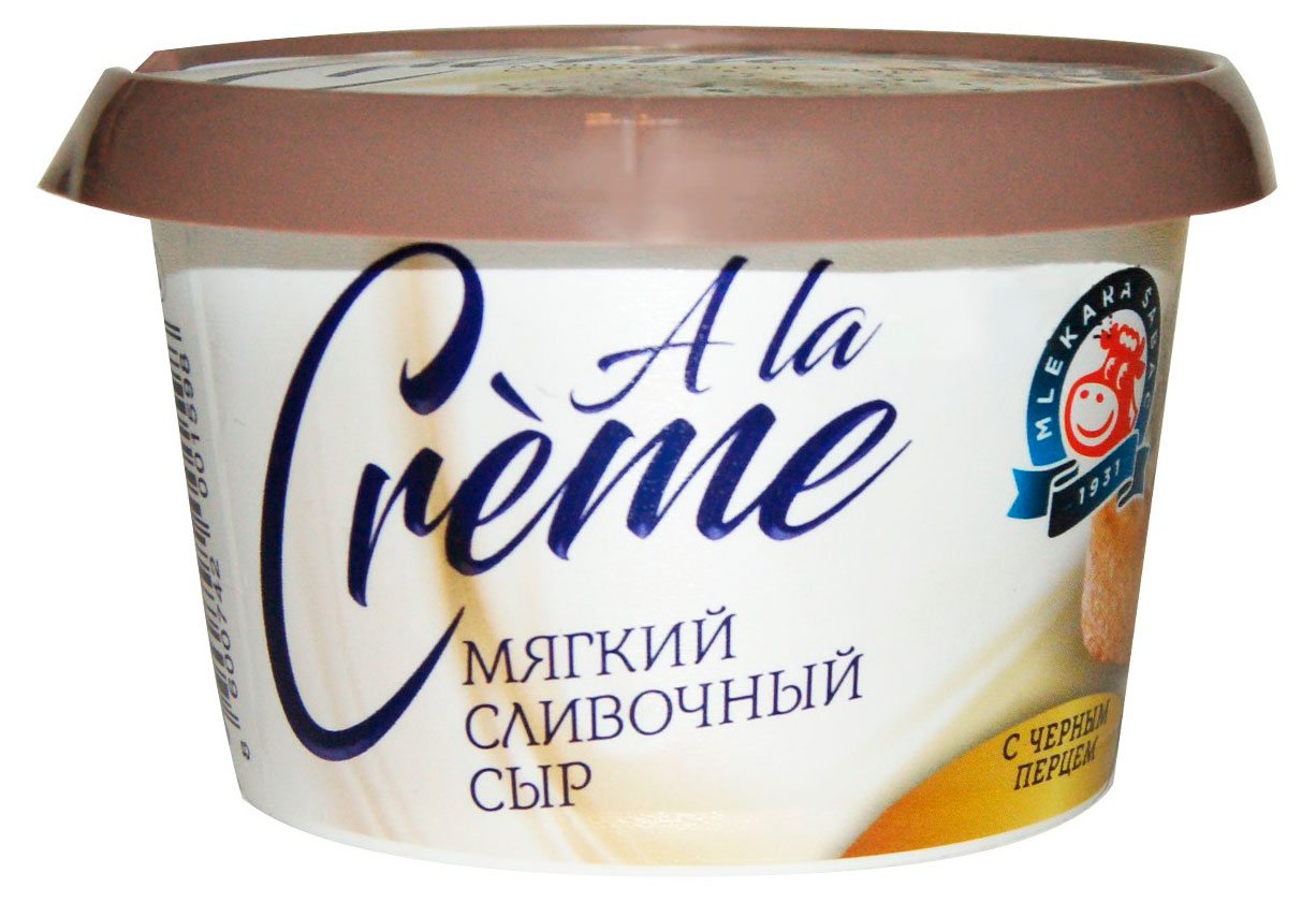 

Сыр мягкий Сливочный Mlekara Sabac A la Crme с черным перцем 65% БЗМЖ, 150 г