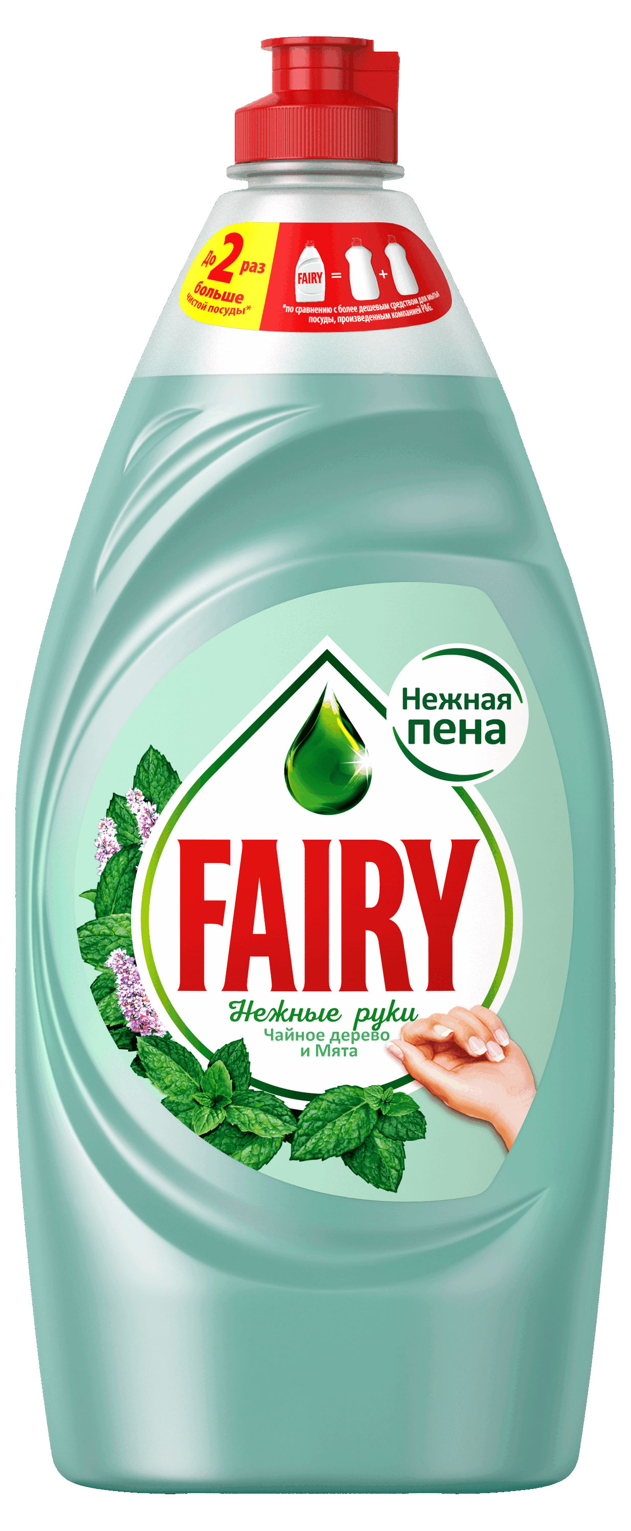 

Гель для мытья посуды Fairy Нежные руки чайное дерево и мята, 1,35 л