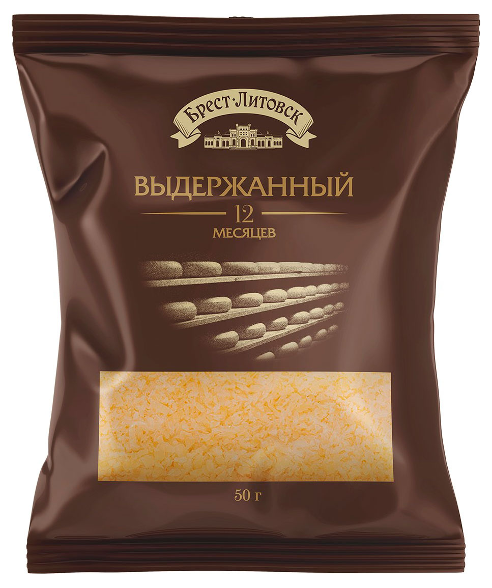 Изображение товара Твердый тертый сыр Брест-Литовск выдержанный 45% БЗМЖ 50 г
