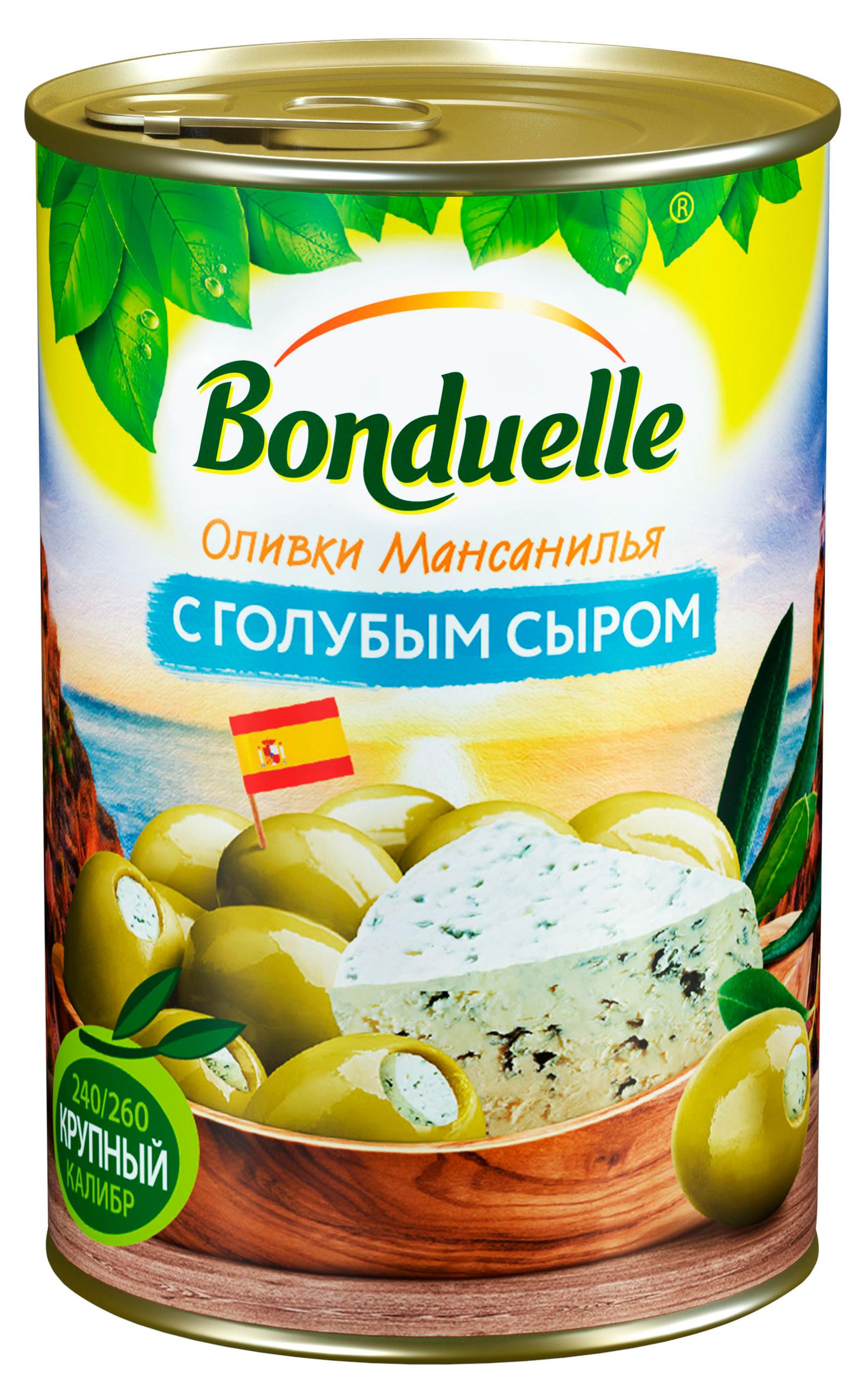 

Оливки BONDUELLE Мансанилья с голубым сыром, 300 г