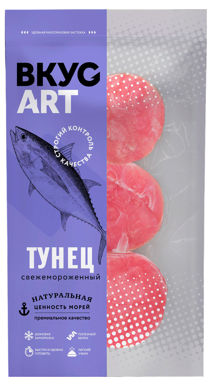 

Тунец замороженный Вкус Арт медальоны, 400 г