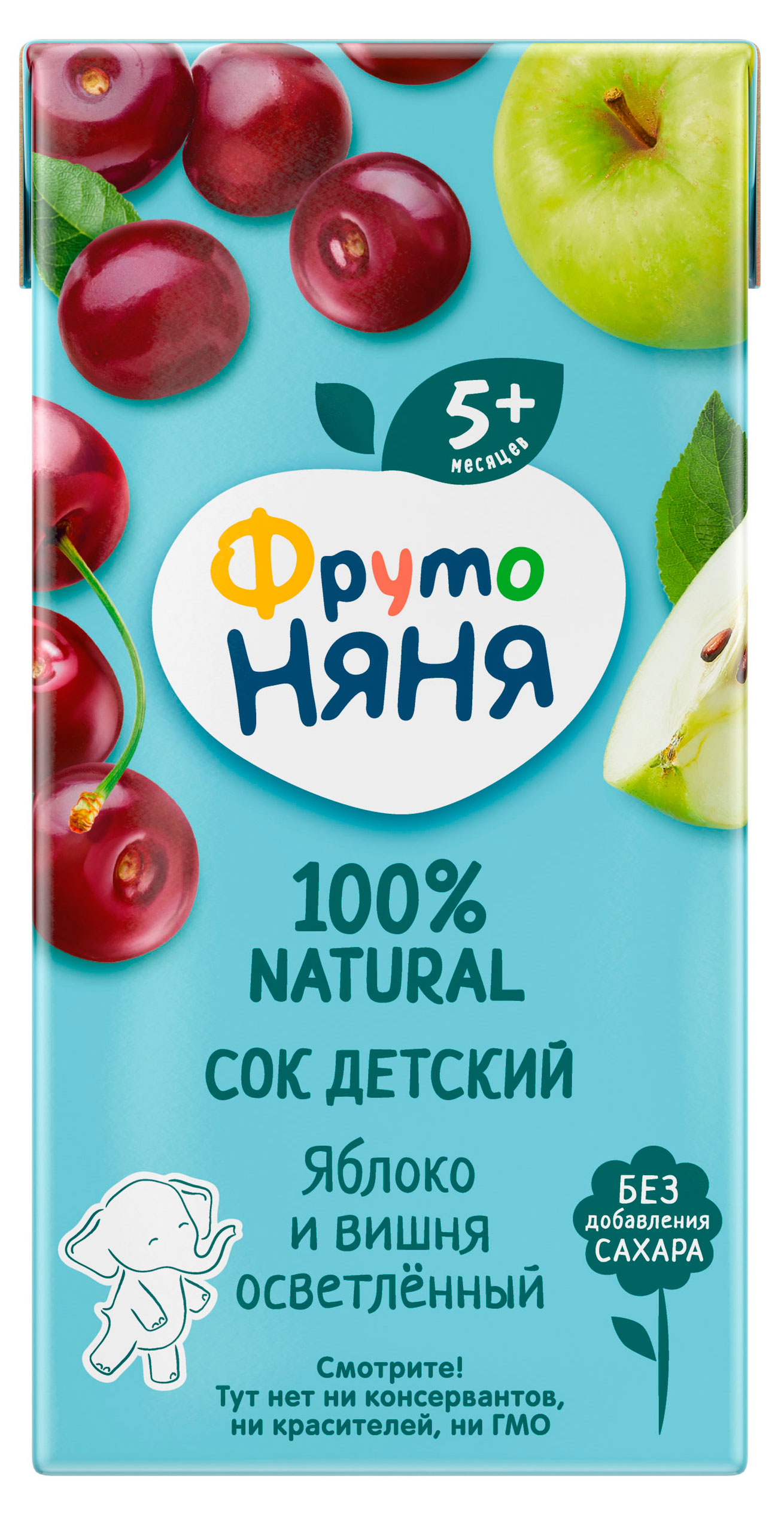 

Сок ФрутоНяня яблочно-вишневый осветленный с 5 месяцев, 200 мл