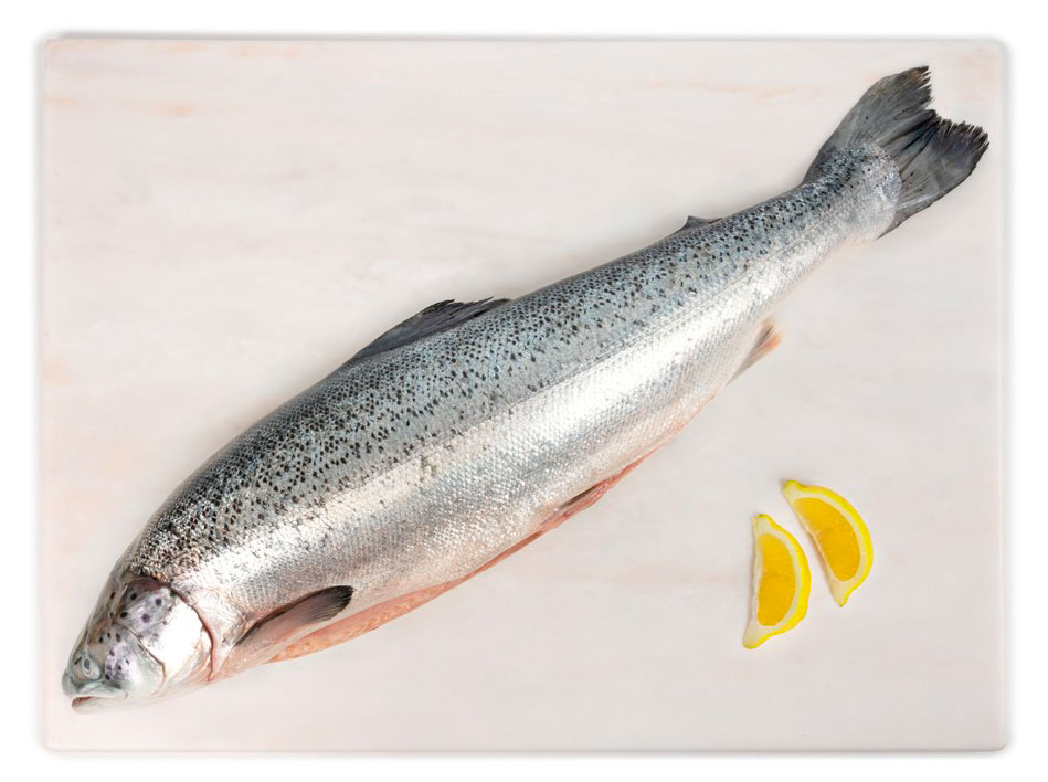 Изображение товара Лосось охлажденный Атлантический потрошеный с головой ~ 3-6 кг, вес