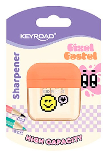 

Точилка KEYROAD pixel pastel 2 отверстия с контейнером, 1 шт в ассортименте