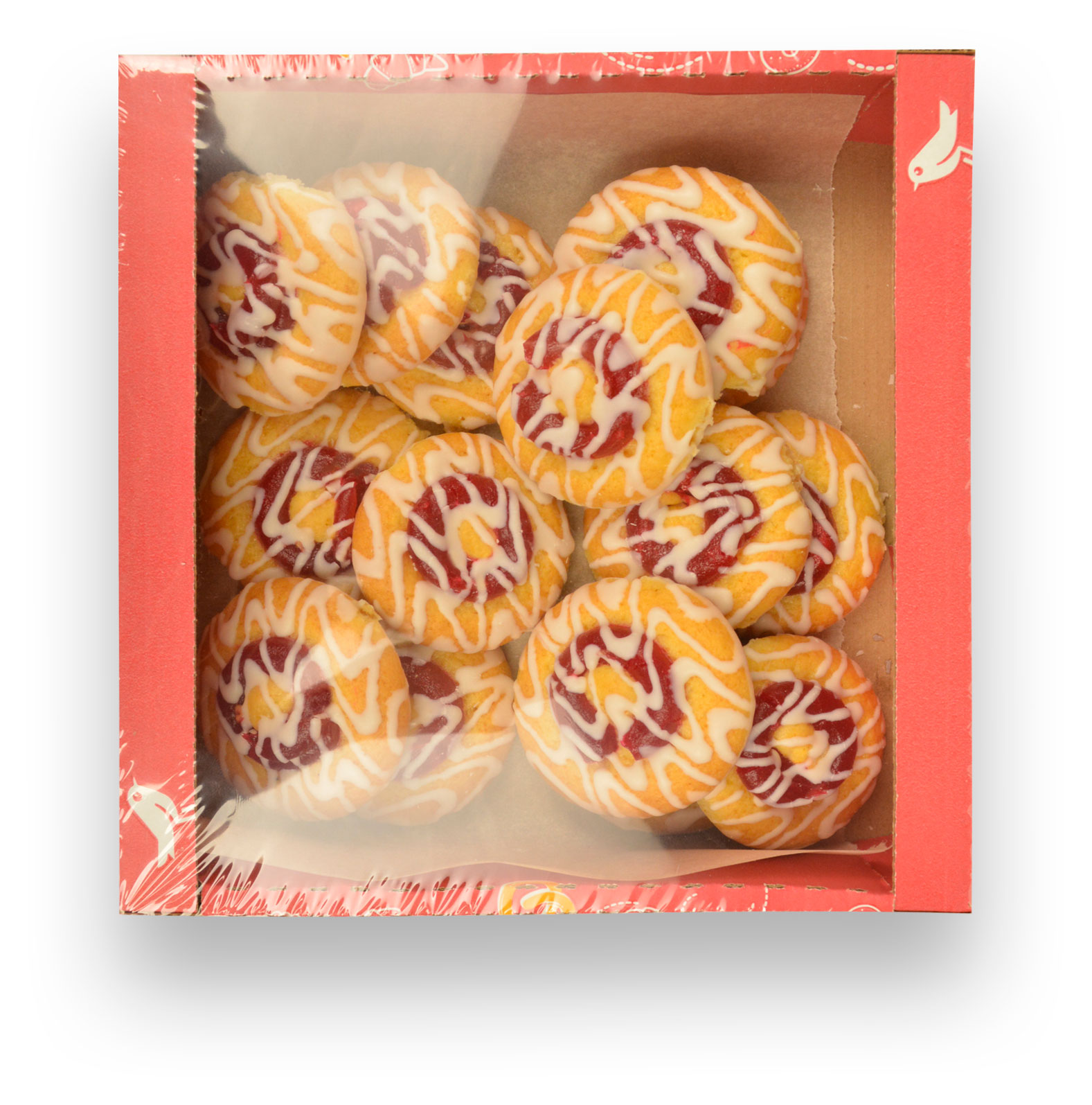 

Печенье бисквитное АШАН Красная птица с малиновым джемом, 450 г