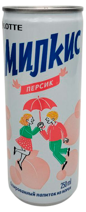 Изображение товара Напиток газированный Lotte Milkis со вкусом персика, 250 мл