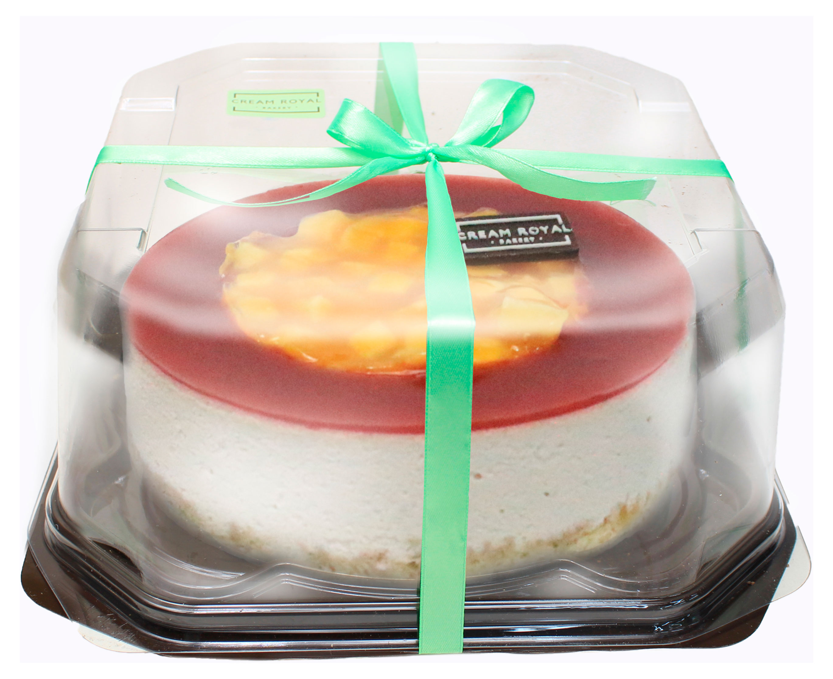

Торт бисквитный Cream Royal Фруктовый творожно-сливочное суфле с кусочками свежего манго и пюре из малины охлажденный, 350 г
