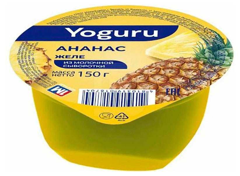 

Желе из молочной сыворотки Yoguru ананас, 150 г