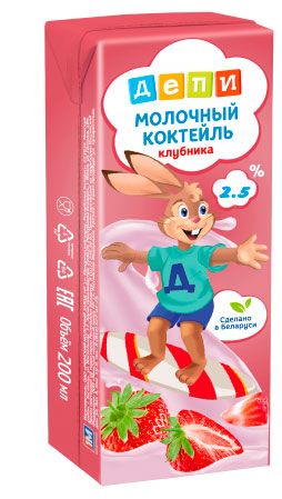 

Коктейль молочный Депи клубника 2,5%, 210 г
