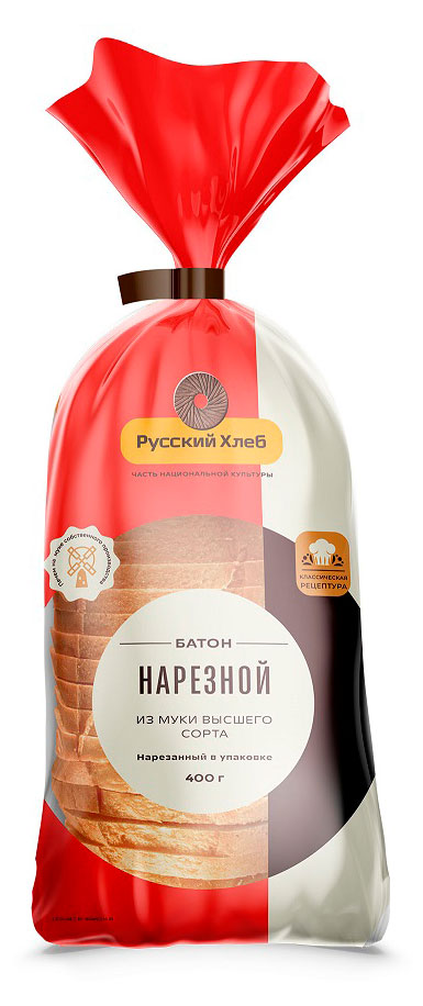 

Батон Русский Хлеб нарезной нарезка, 400 г
