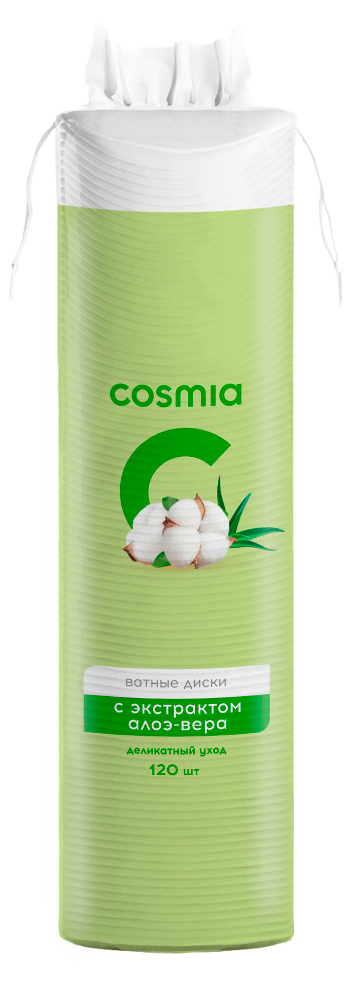 

Ватные диски Cosmia овальные с экстрактом алоэ-вера, 120 шт