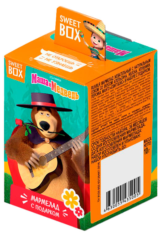 

Мармелад SWEET BOX Маша и медведь с игрушкой, 10 г