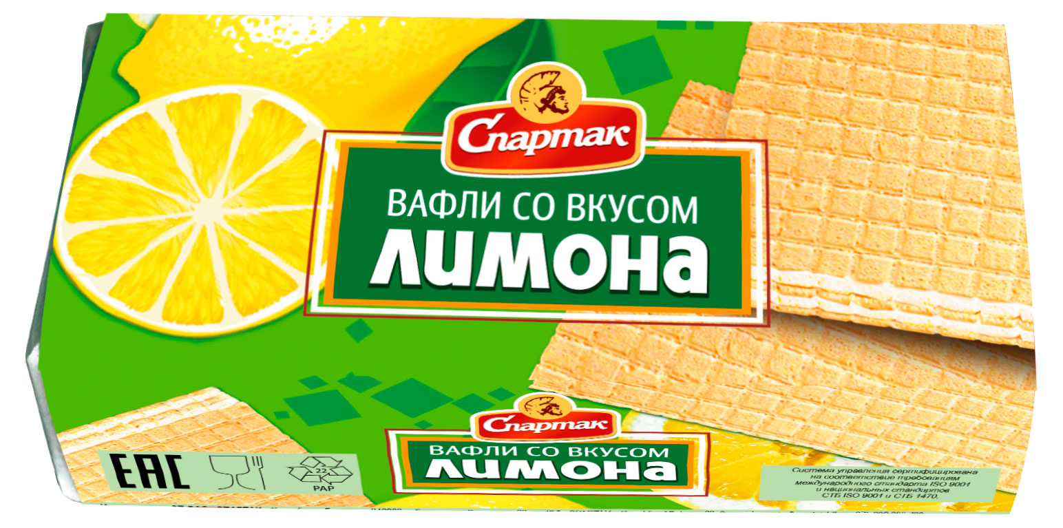 

Вафли Спартак со вкусом лимона, 100 г