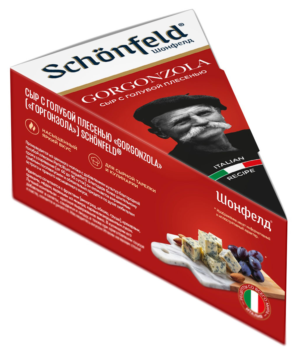 

Сыр мягкий Schonfeld Gorgonzola с голубой плесенью 50% БЗМЖ, 100 г
