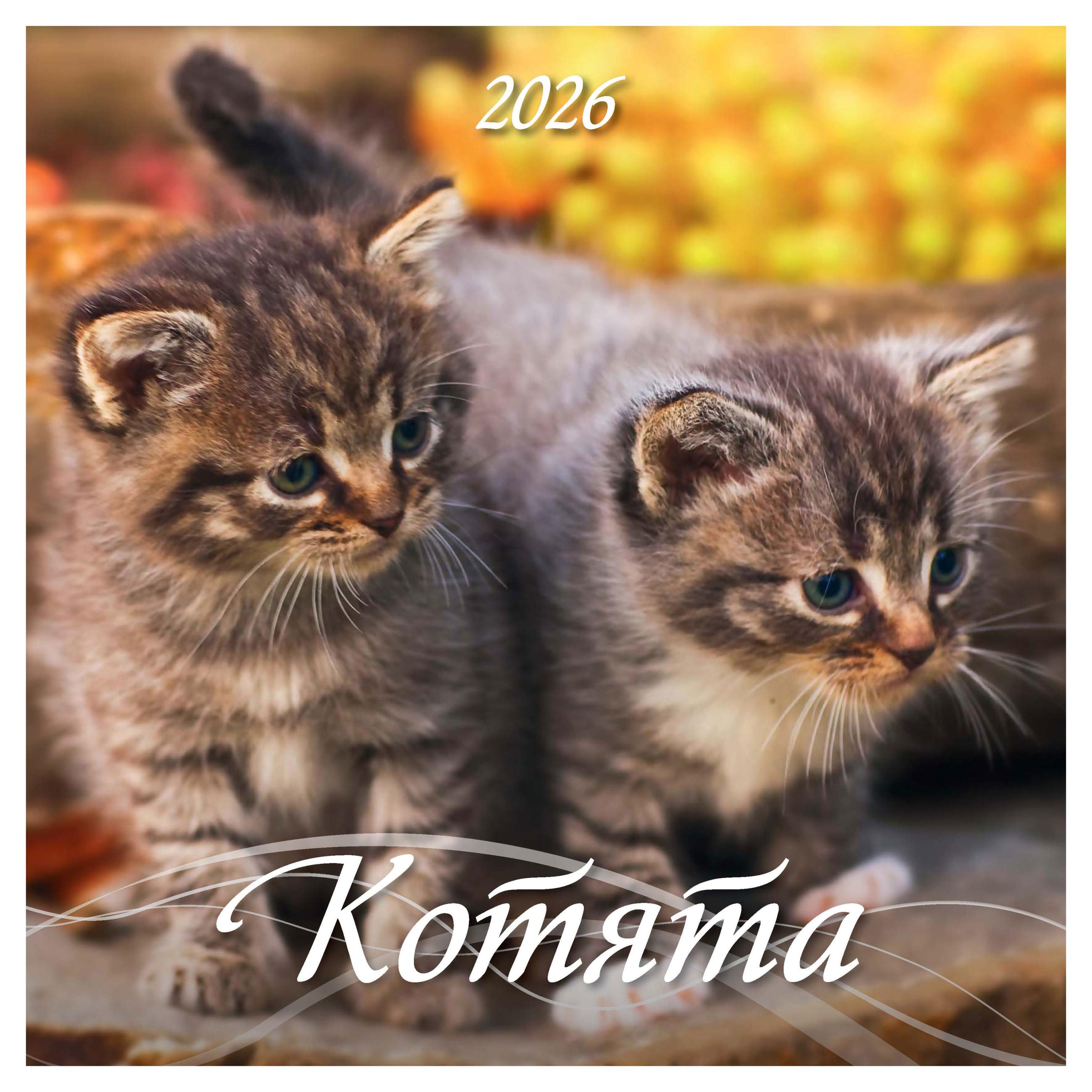 

Календарь Дитон Котята на скрепке 2026 г, 285х285 мм