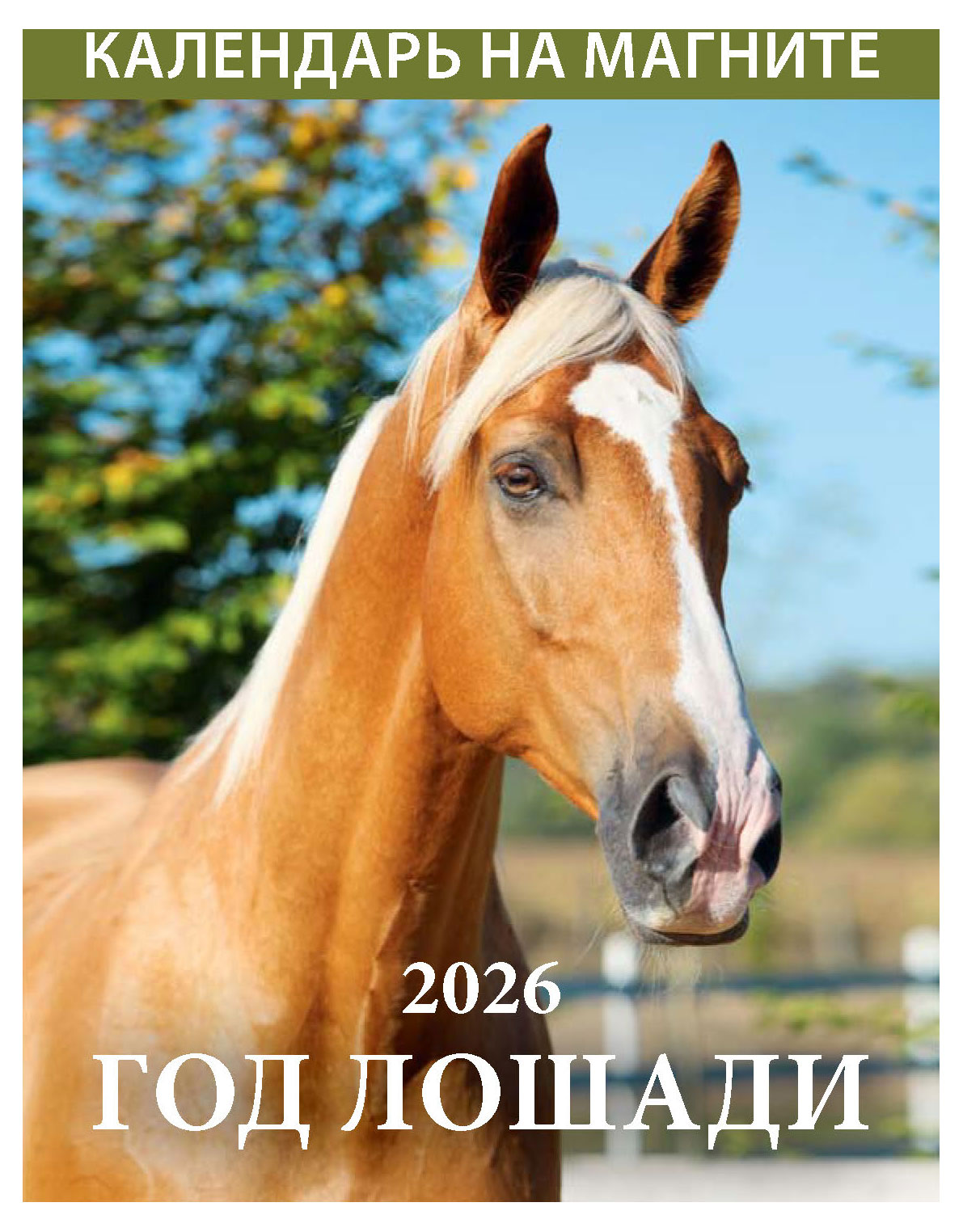 

Календарь на магните отрывной Дитон Год лошади 2026 г, 96х135 мм