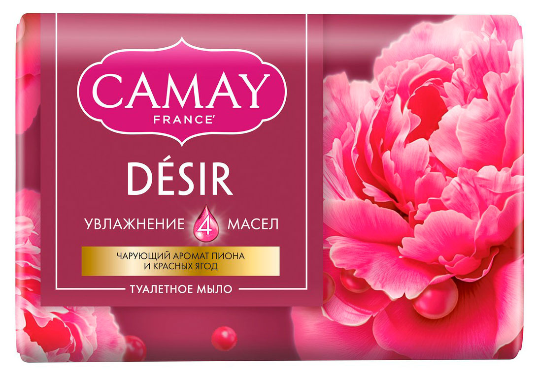 

Мыло туалетоное Camay Desir Пион и красные ягоды, 85 гр