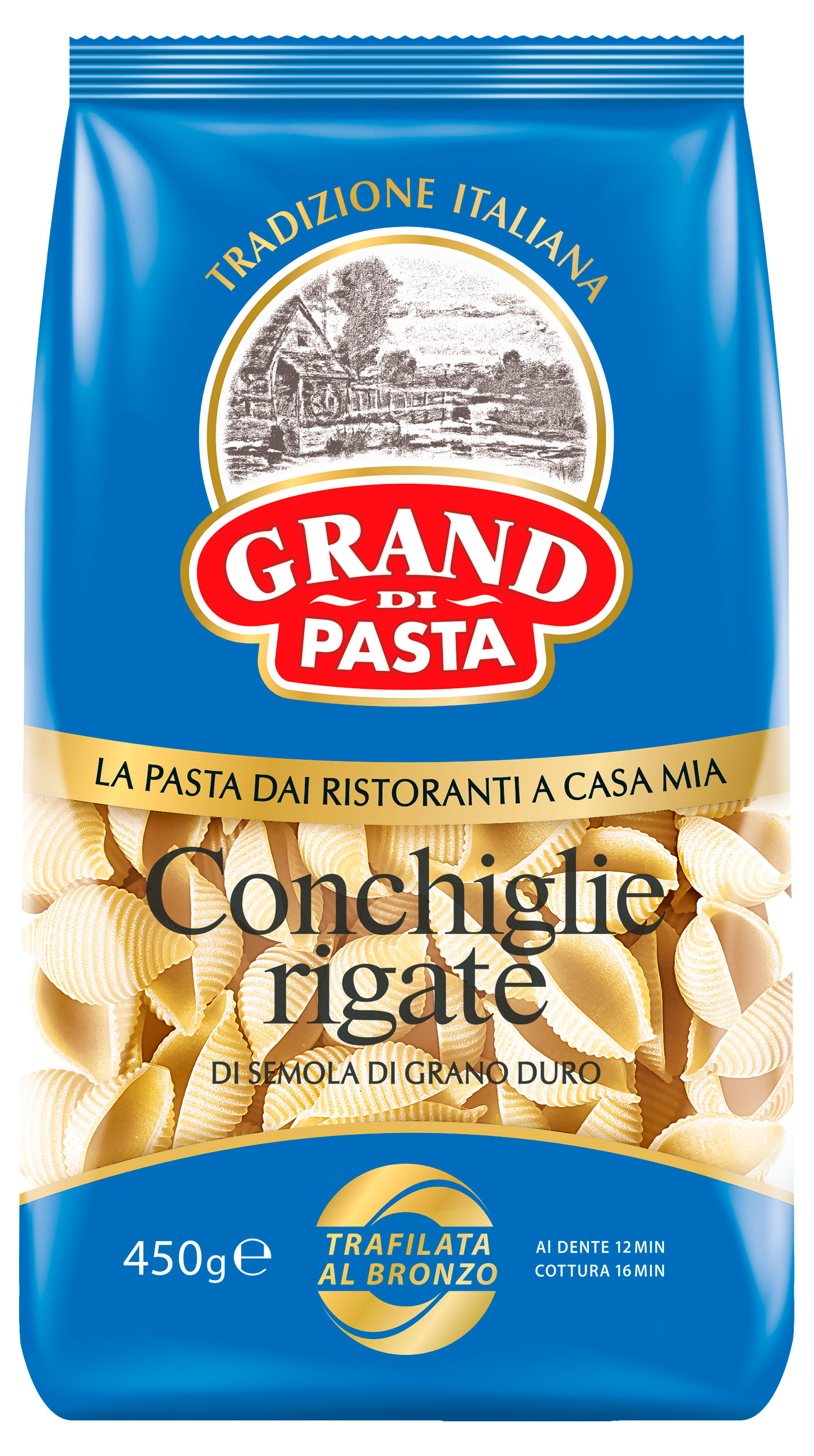 Изображение товара Макаронные изделия Grand di Pasta Conchiglie rigate, 450 г