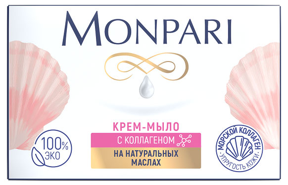 

Крем-мыло туалетное твердое Monpari с коллагеном, 100 г