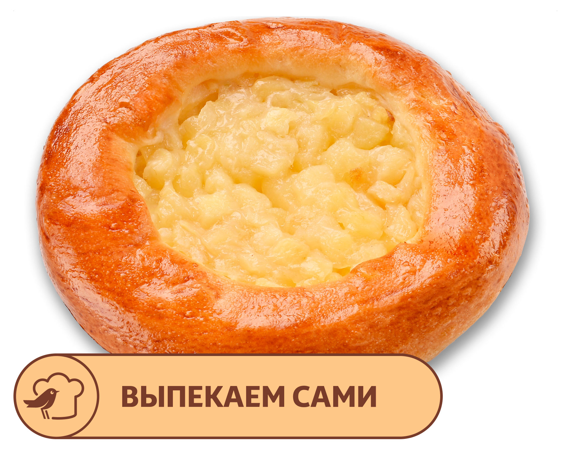 

Ватрушка АШАН С яблоком, 100 г